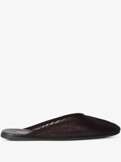 Miu Miu mesh fabric slippers