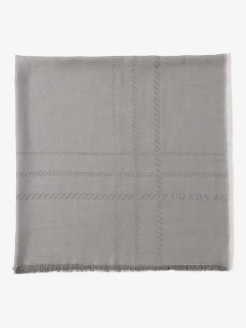 Prada jacquard fringed scarf
