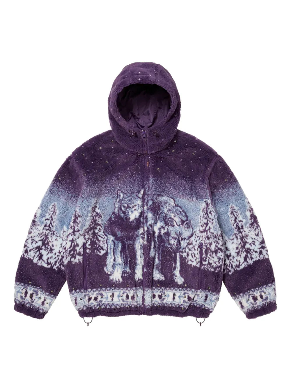 Supreme reversible hooded fleece jacket | morado | Image 1
