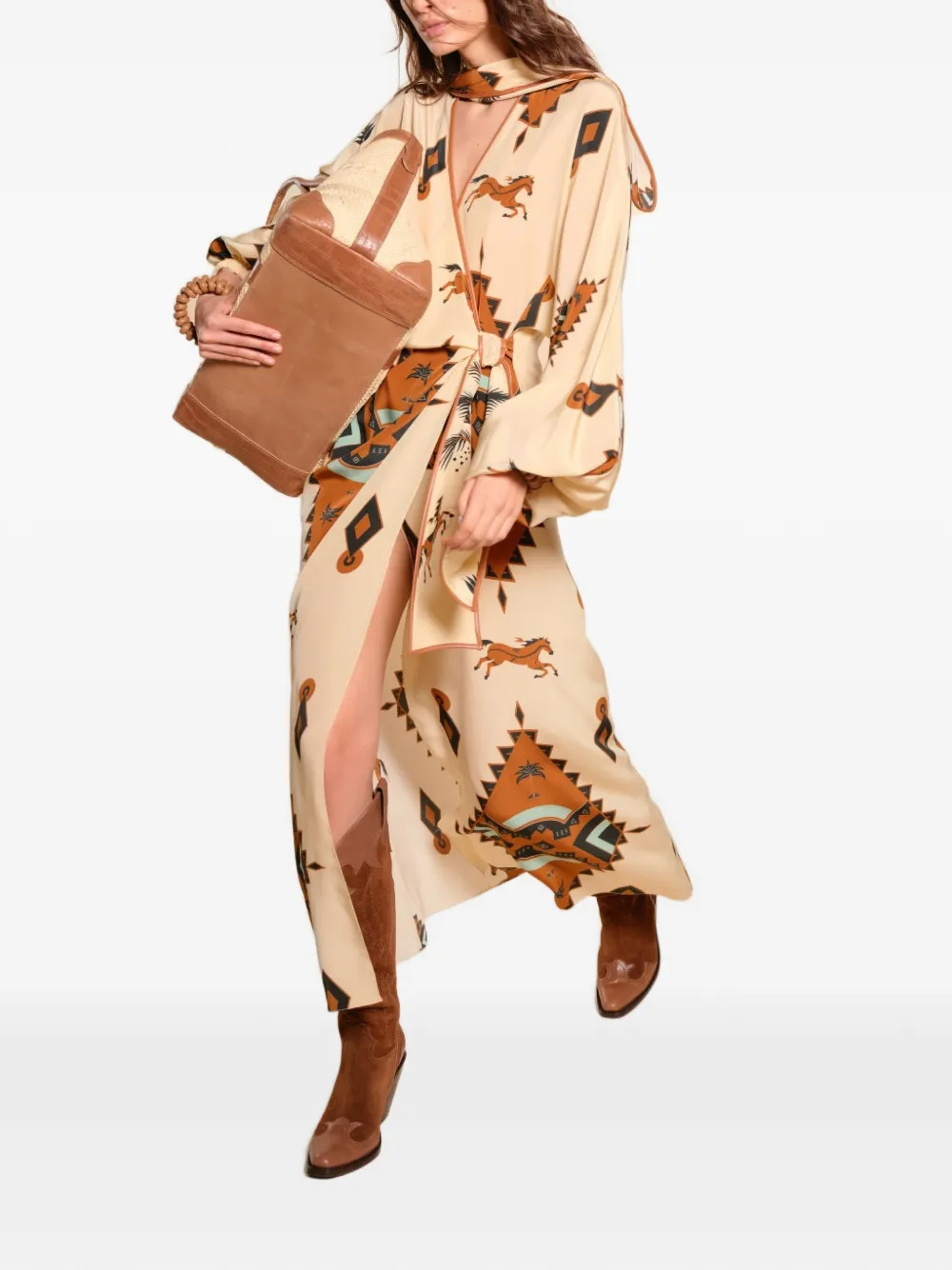 Johanna Ortiz Ollantay wrap dress - Beige