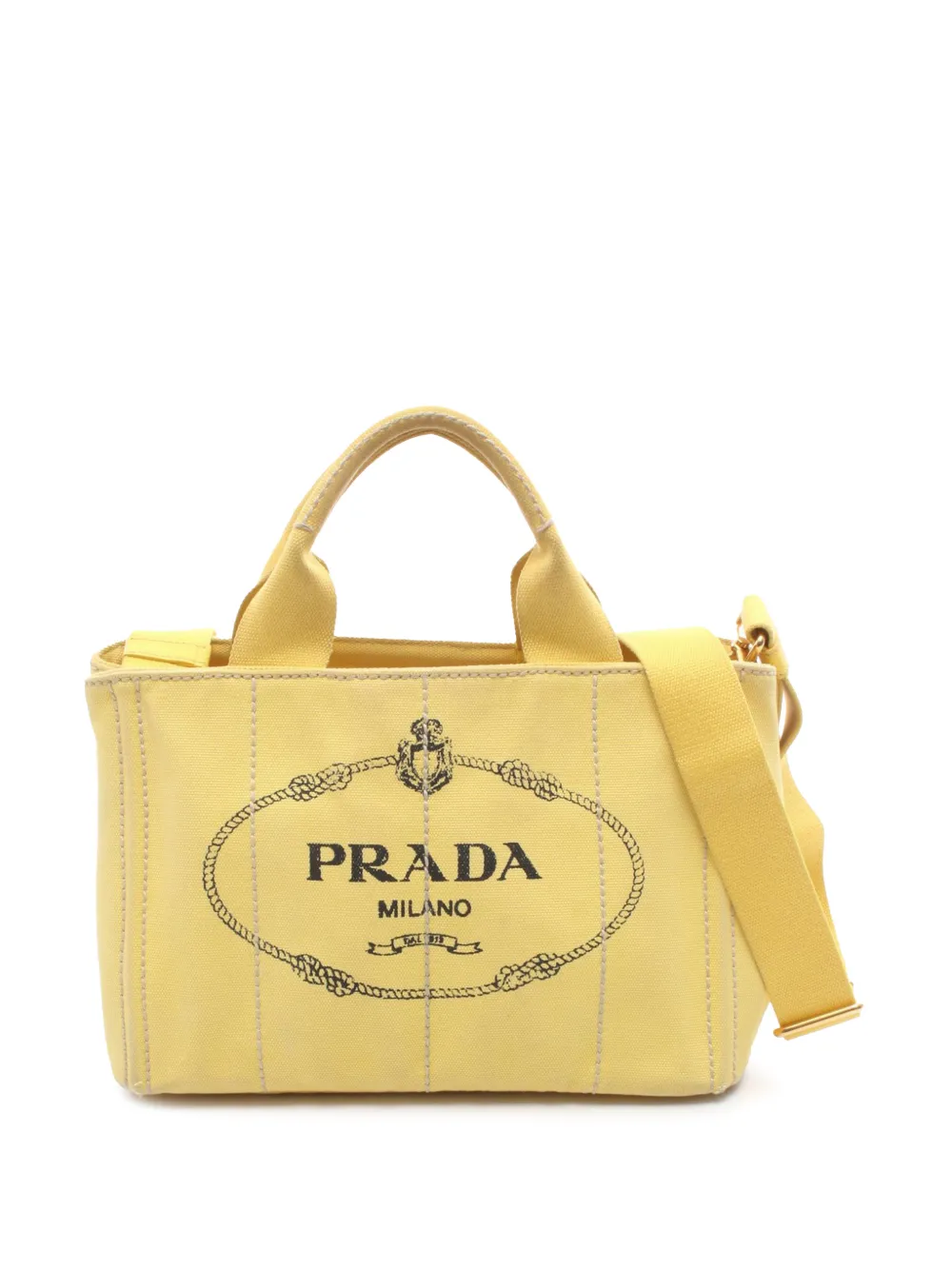 Prada Pre-Owned 2010-2025 Canvas Canapa Logo Satchel tote bag - Giallo