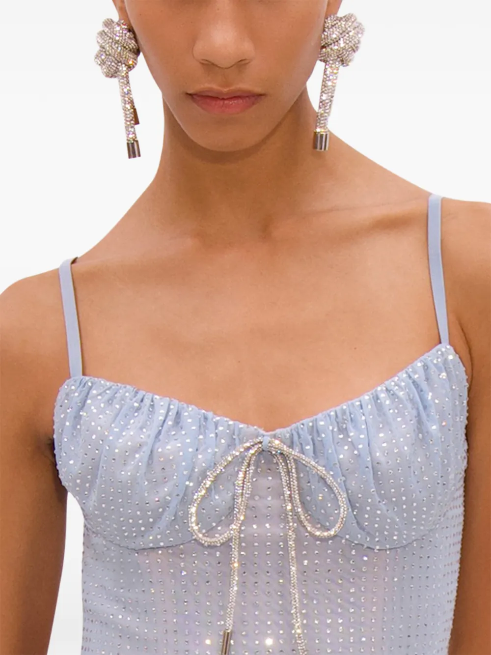 AREA crystal knot earrings - Zilver