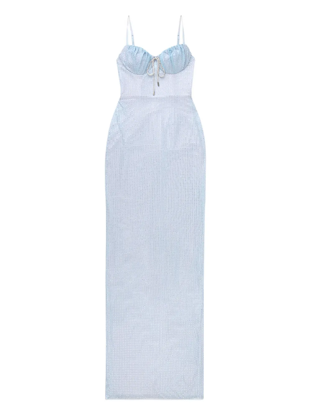 AREA hotfix-embellishment maxi dress - Blau