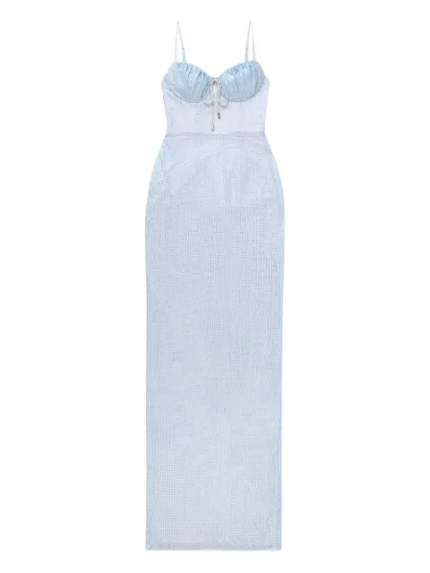 AREA hotfix-embellishment maxi dress