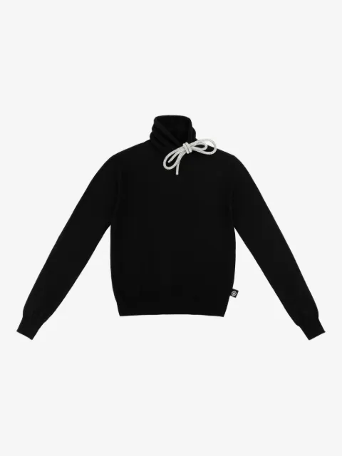 AREA crystal-knot turtleneck sweater