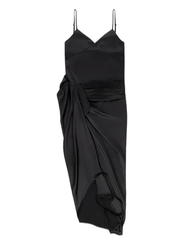 AREA Tuxedo V-neck Midi Dress | Black | FARFETCH AREA Tuxedo V-neck Midi Dress | Black | FARFETCH