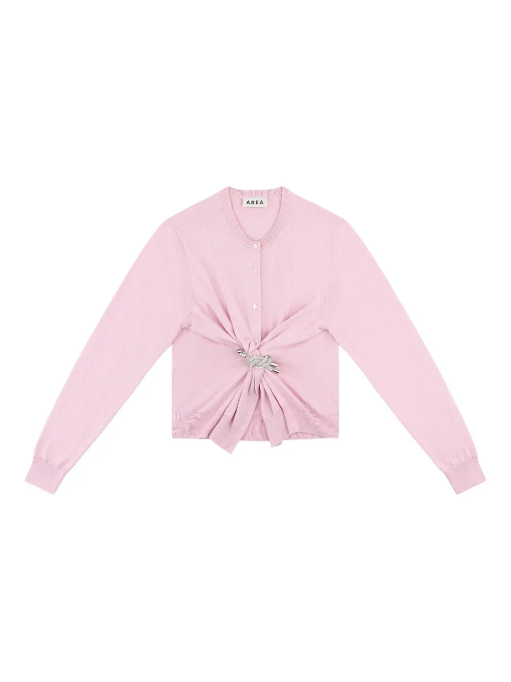 AREA crystal-knot cardigan - Pink