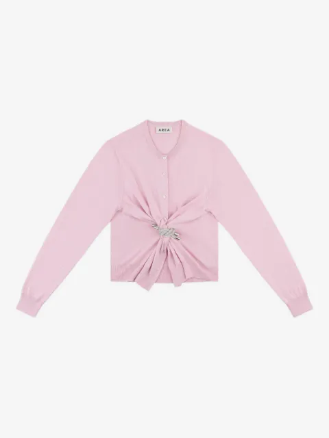 AREA crystal-knot cardigan