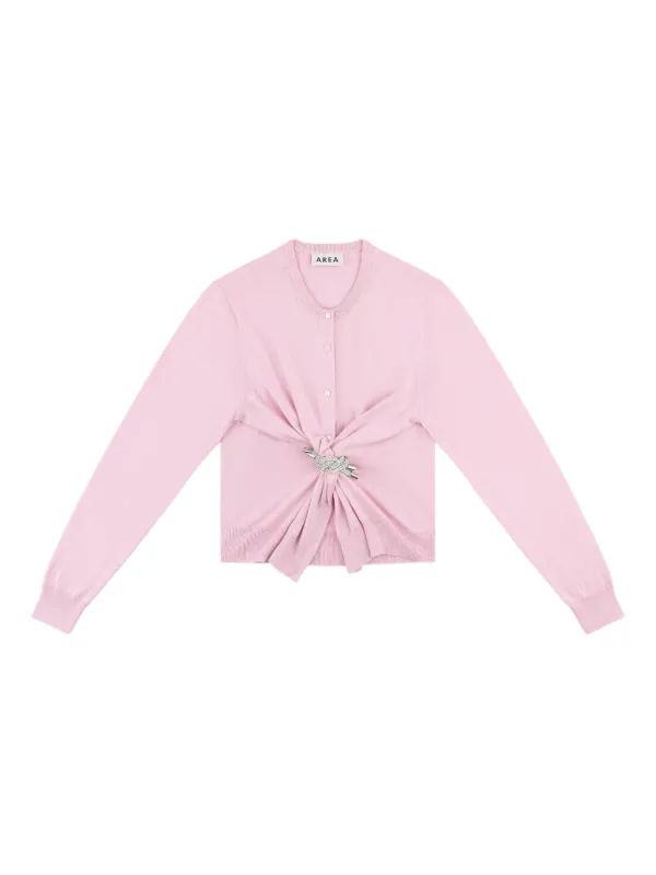 Area Crystal-knot Cardigan in Pink