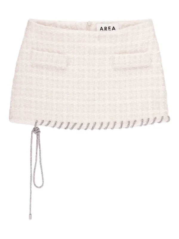 Area Tweed-texture Mini Skirt in Neutrals