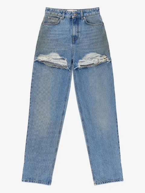 AREA fray-detail cotton trousers