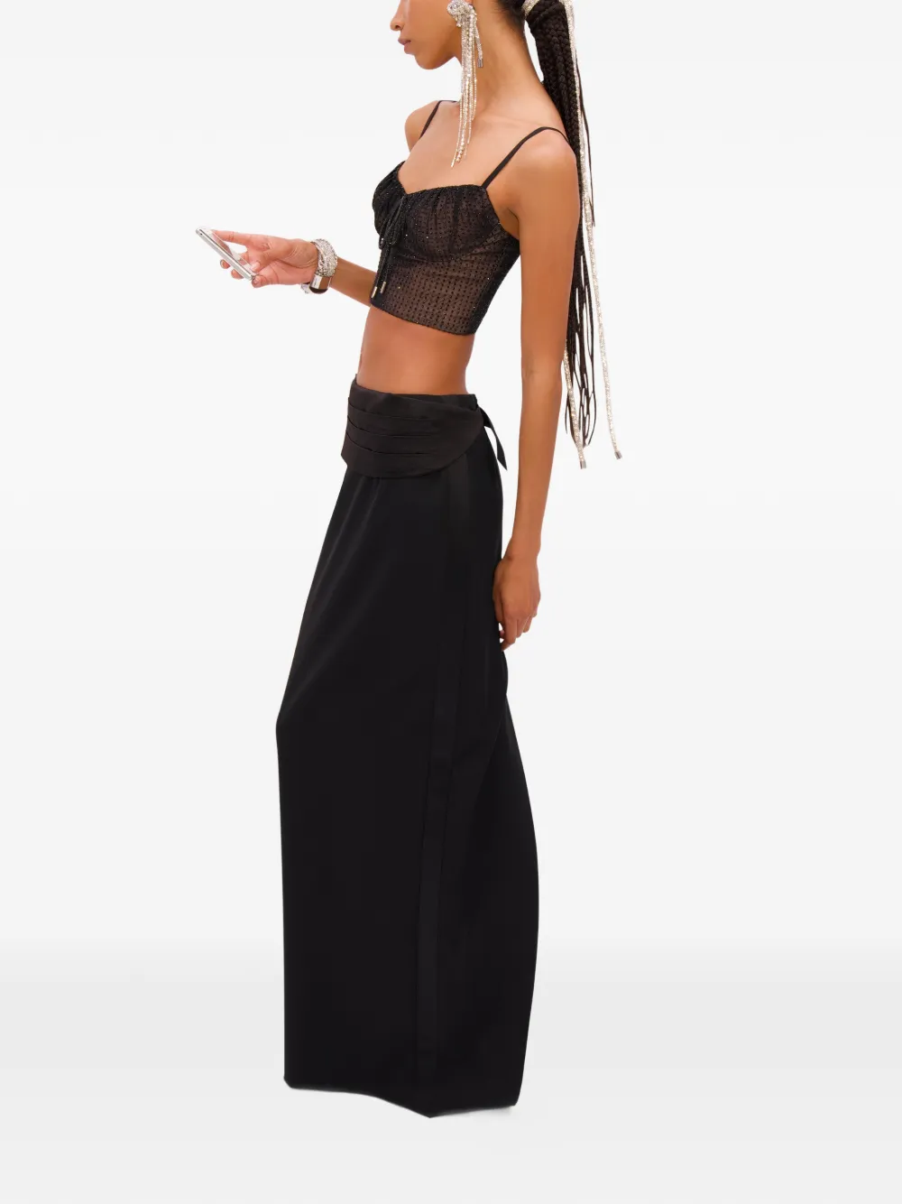  Area Crystal Hotfix Top - Brown 