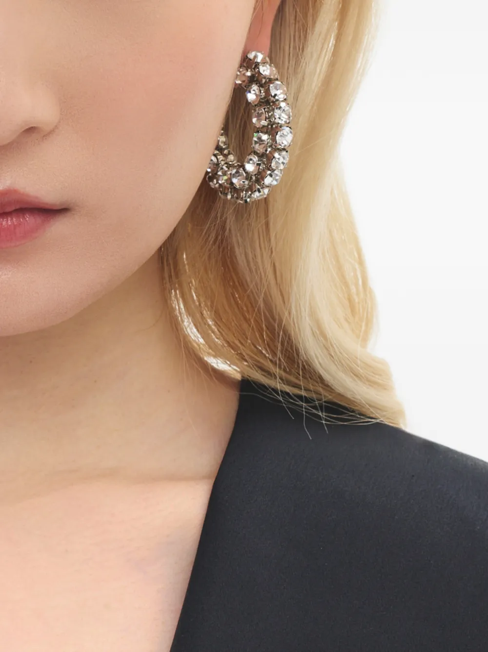 AREA crystal hoops earrings - Zilver