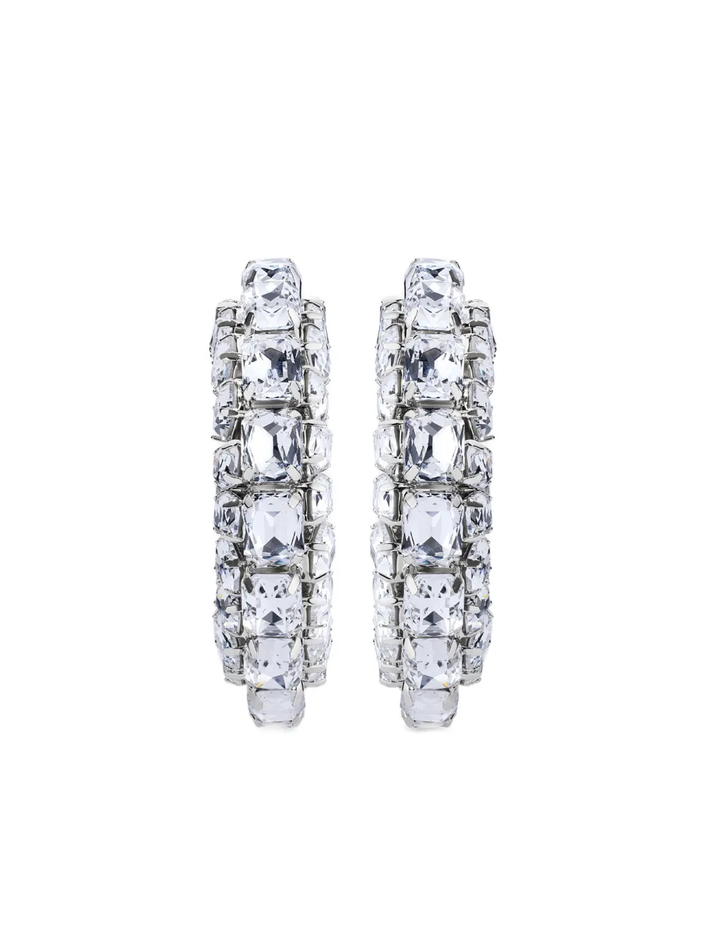 AREA Orecchini a cerchio con cristalli - Argento