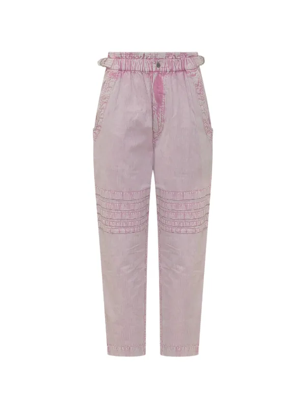 Marant Étoile Mellya Ruffled Trousers in Pink