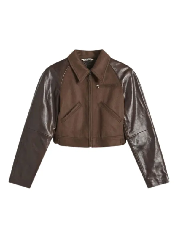 Auralee Pointed-colar Jacket in Brown
