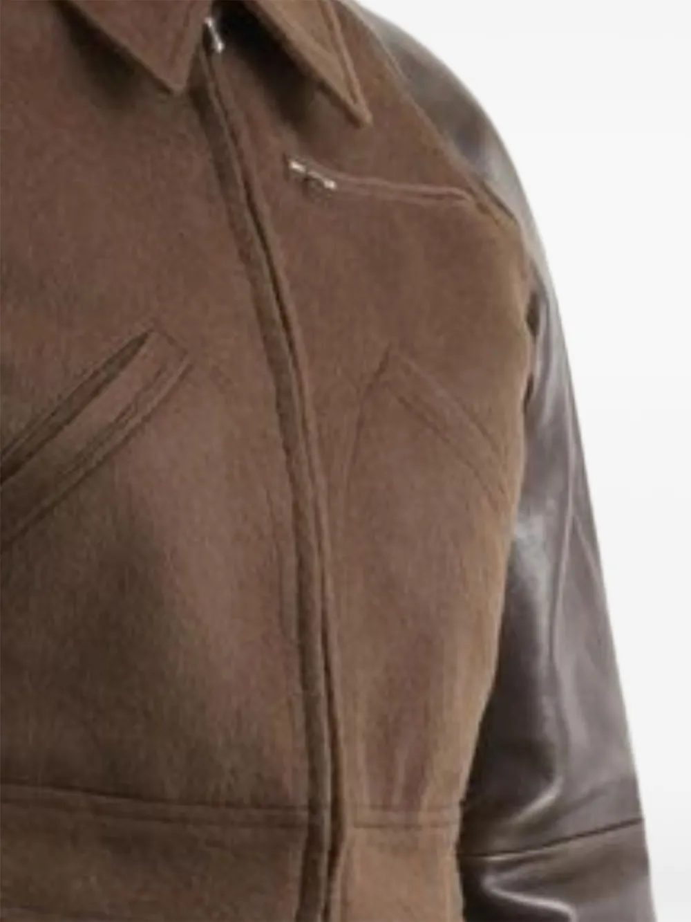 Auralee Pointed-colar Jacket - Brown 