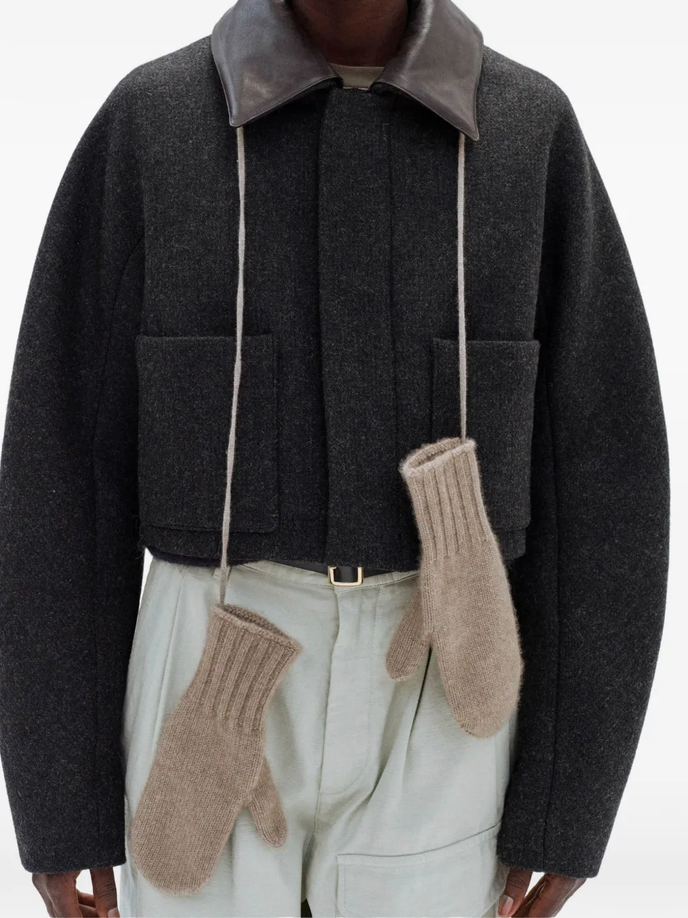 Auralee knit gloves - Beige