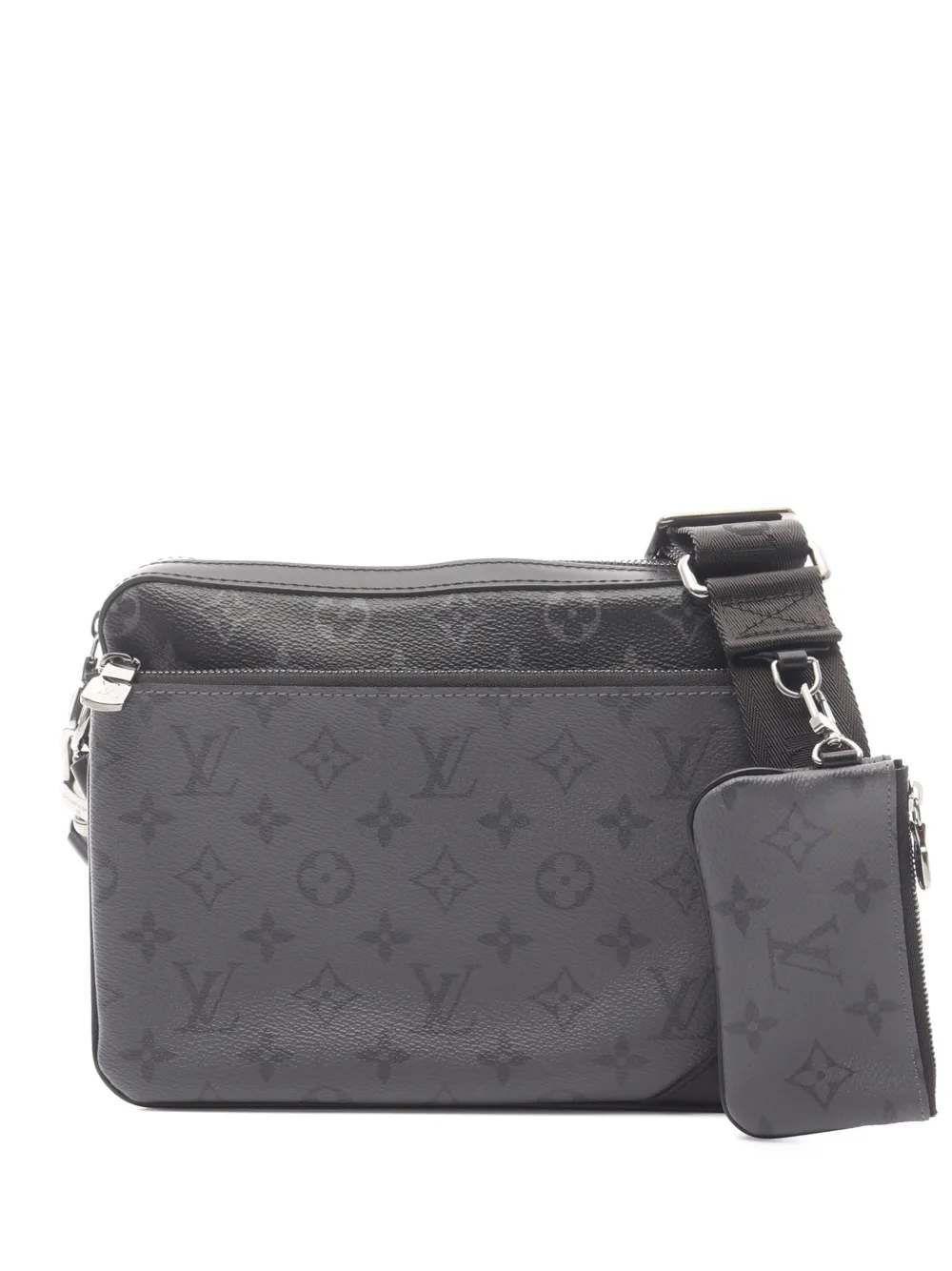 Louis Vuitton Pre-Owned 2021-2025 Monogram Eclipse Trio Messenger crossbody bag - Nero