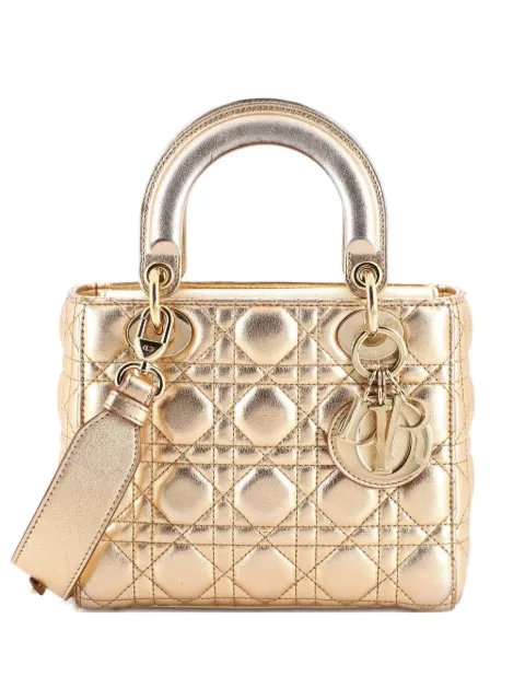 Christian Dior Pre-Owned bolsa de hombro My ABCDior Lady Dior de piel metalizada y capitonada con motivo Cannage 