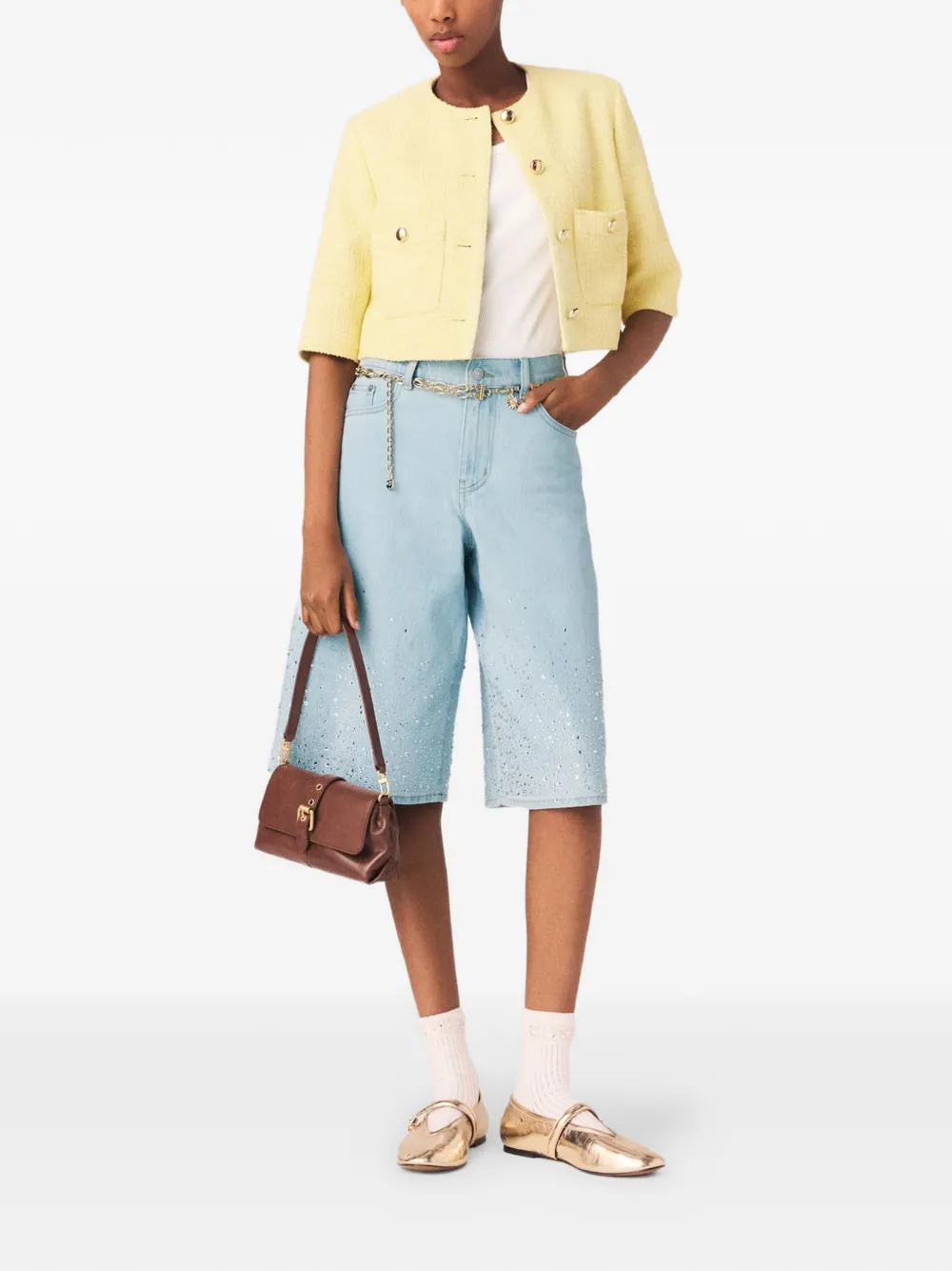  Maje Buttoned Pocket Blazer - Yellow 