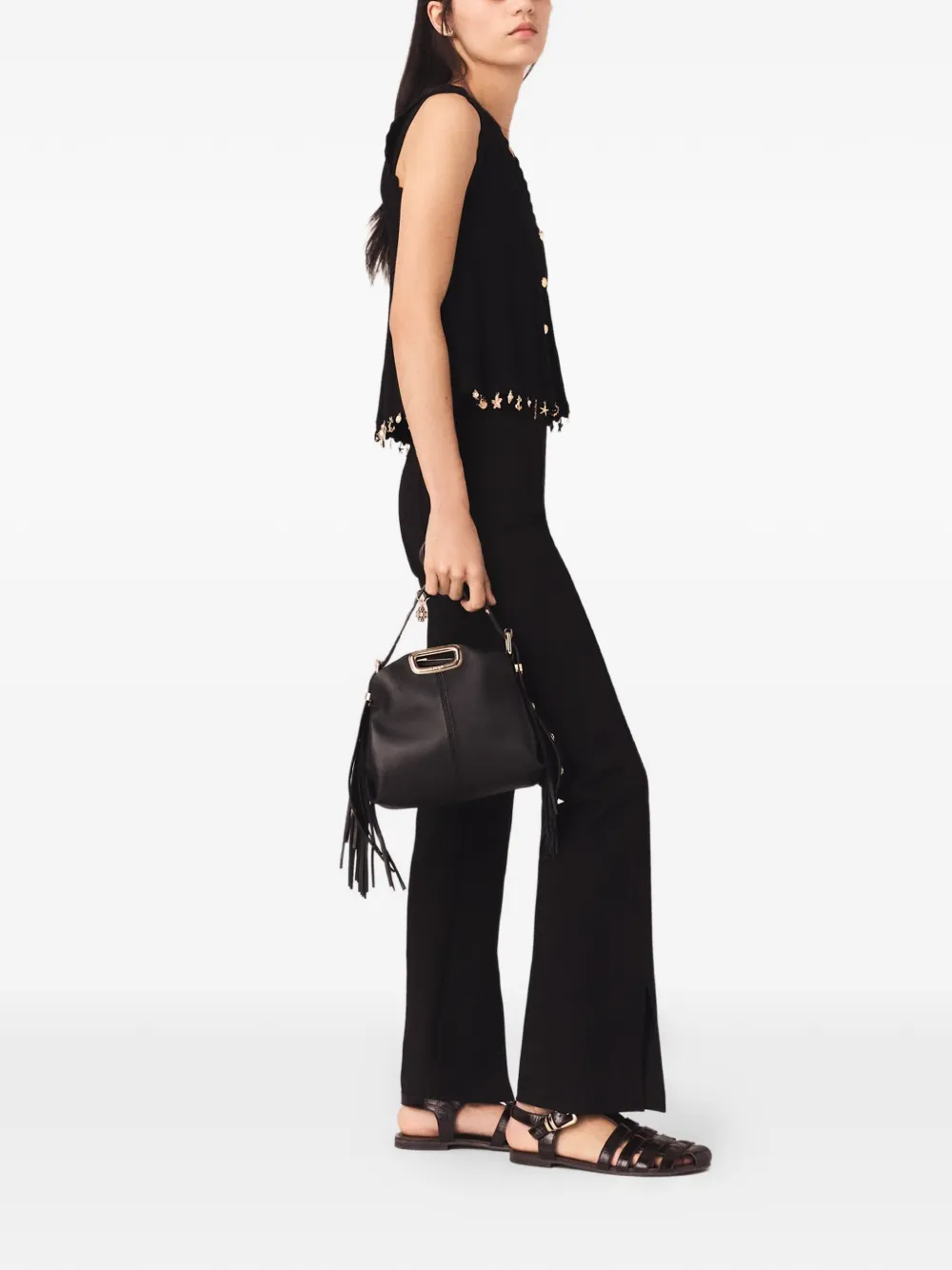 Maje Flared broek Zwart