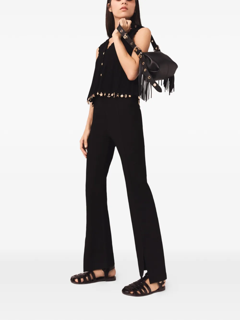 Maje Flared broek Zwart