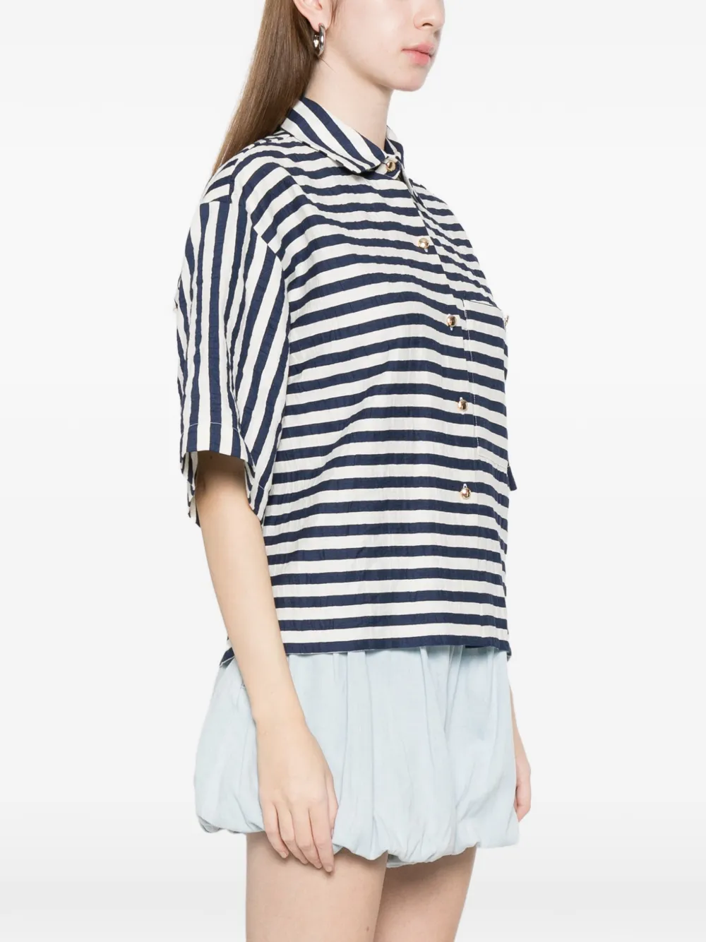 Maje Cropped blouse Blauw