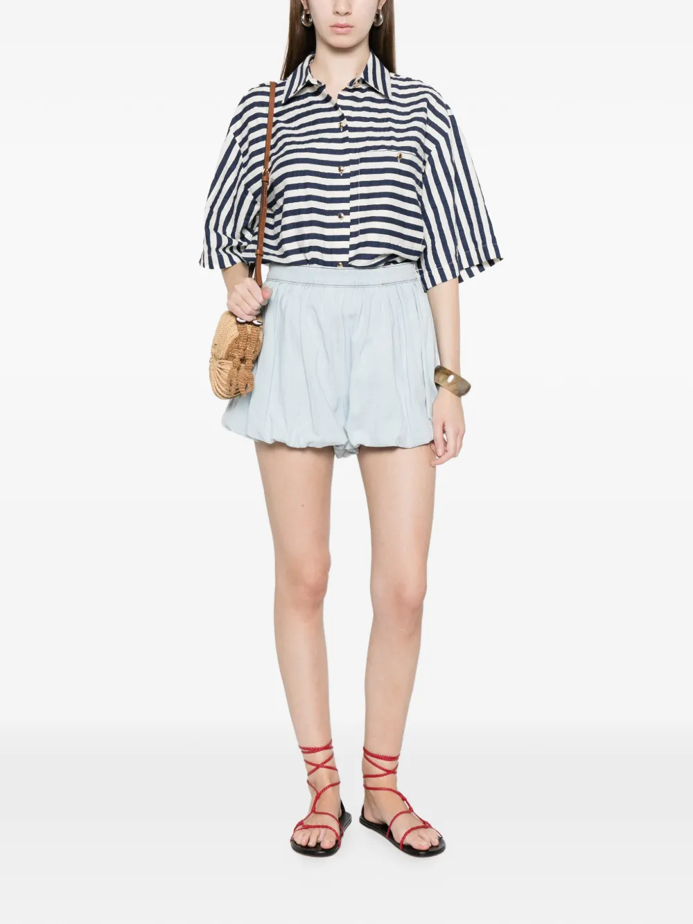 Maje Cropped blouse Blauw