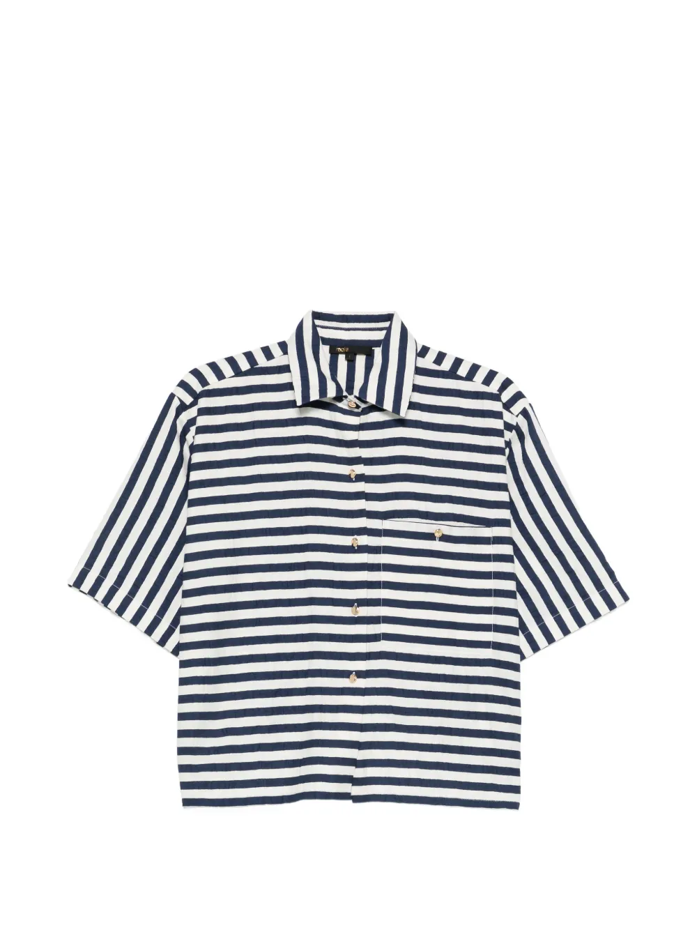 Maje striped chest-pocket shirt - Blu