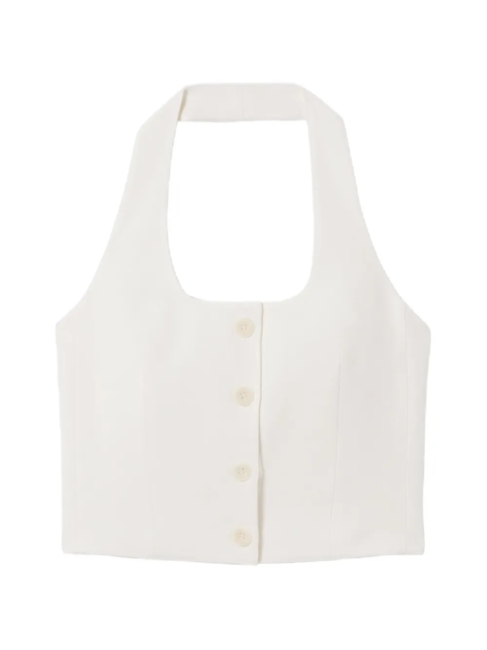 Claudie Pierlot halterneck button-up waistcoat - Bianco
