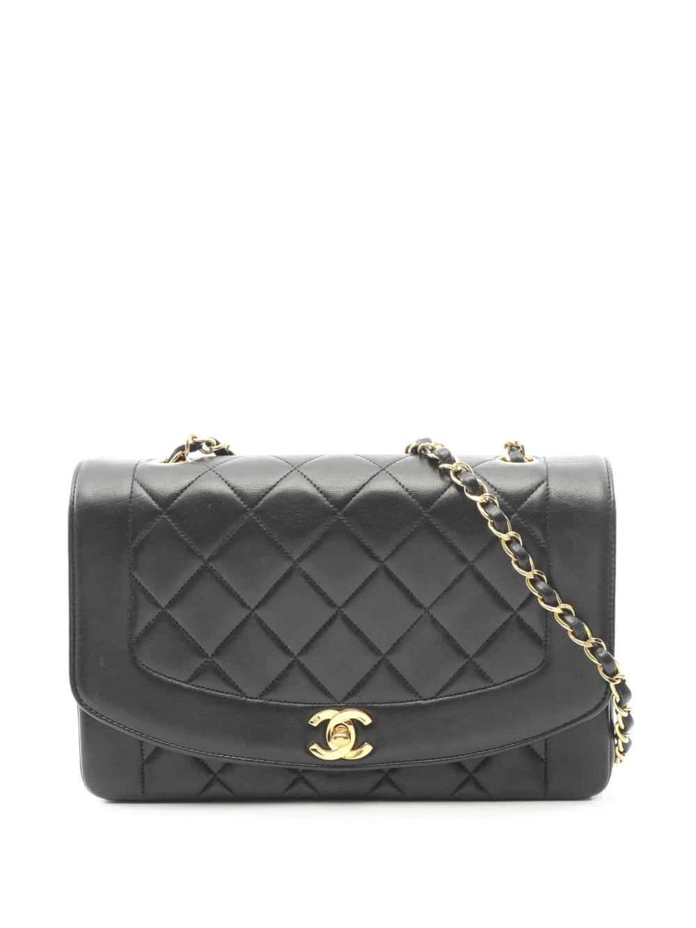 CHANEL Pre-Owned 1991-1994 Medium Lambskin Diana Flap crossbody bag - Nero