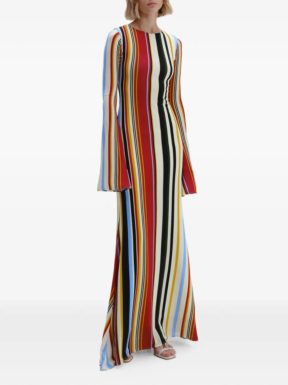 Cala de la Cruz Amay striped maxi dress - Bianco