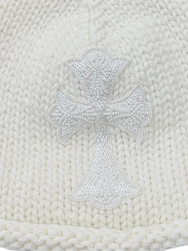 Chrome Hearts Beaded Cross Beanie Hat | White | FARFETCH