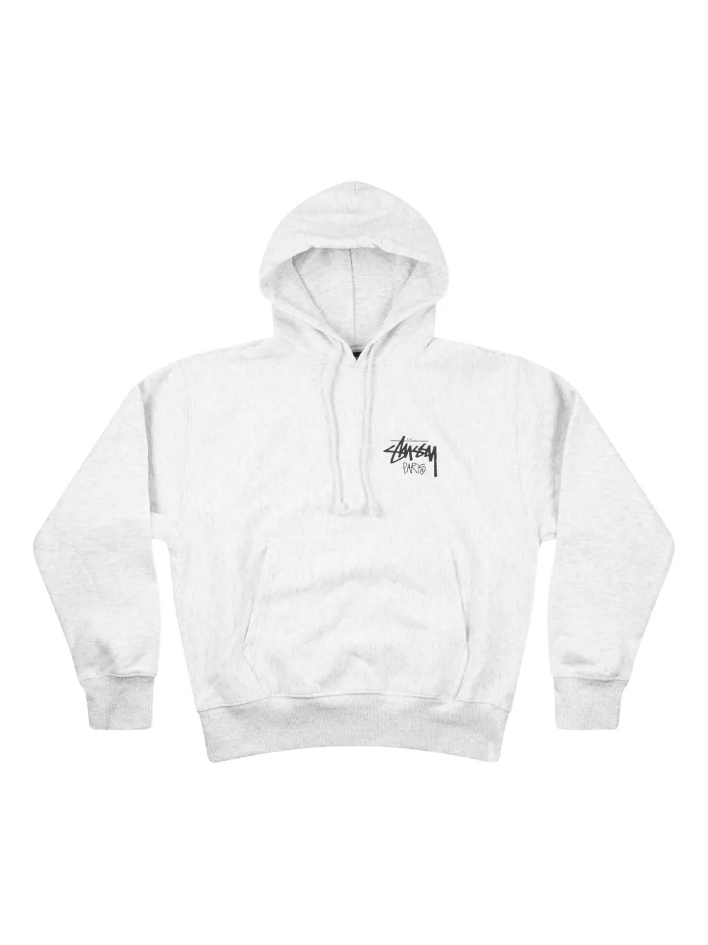 Stüssy long-sleeve logo-detail hoodie - Grigio