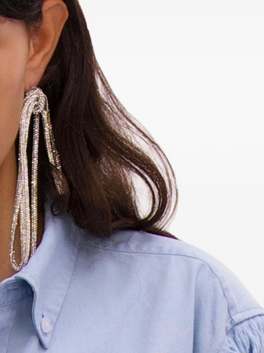 Crystal-Knot Long Earrings