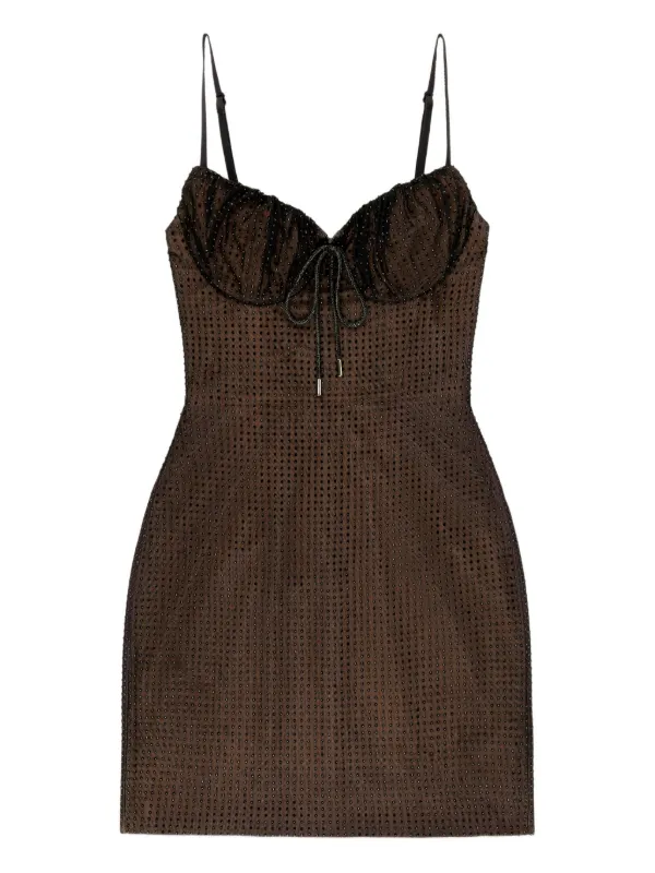 knee length dresses for ladies Area NYC Crystal Spike Mini Dress – Runway Catalog main image 1