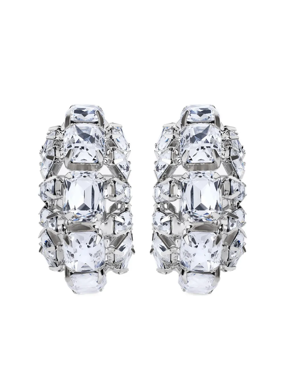 AREA Orecchini a cerchio piccoli con cristalli - Argento