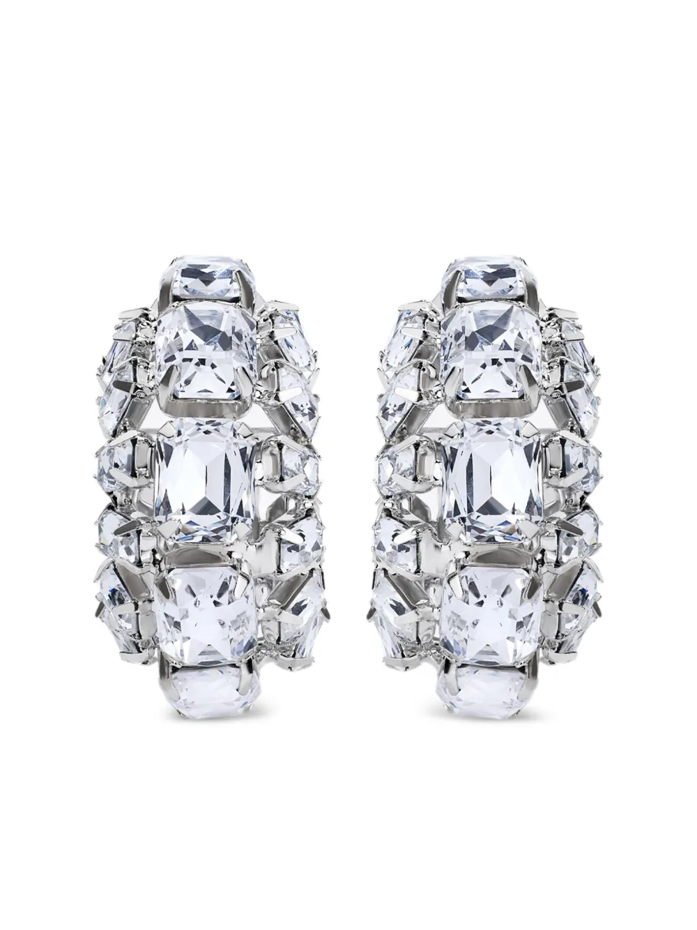 AREA Orecchini a cerchio piccoli con cristalli - Argento