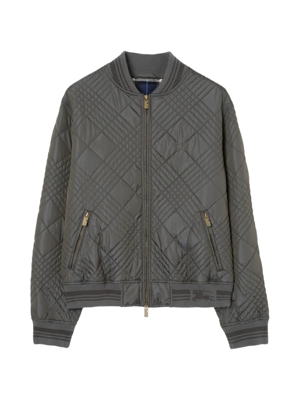 Burberry Bomber a quadri Rakewood Micro - Grigio