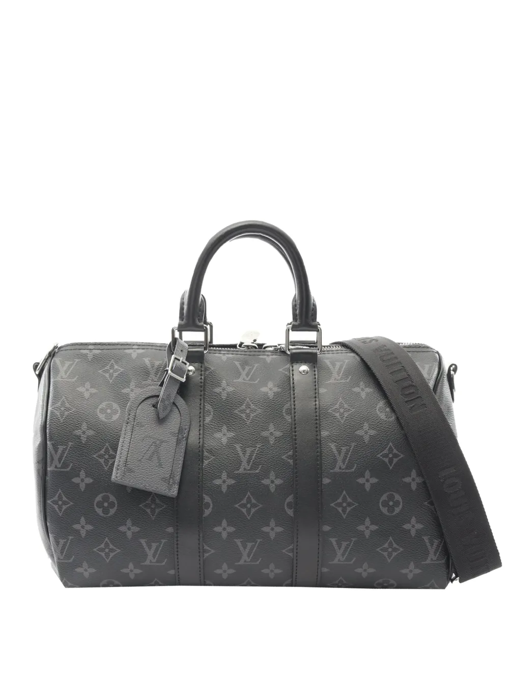 Louis Vuitton Pre-Owned 2021-2025 Monogram Eclipse Keepall Bandouliere 35 satchel - Nero