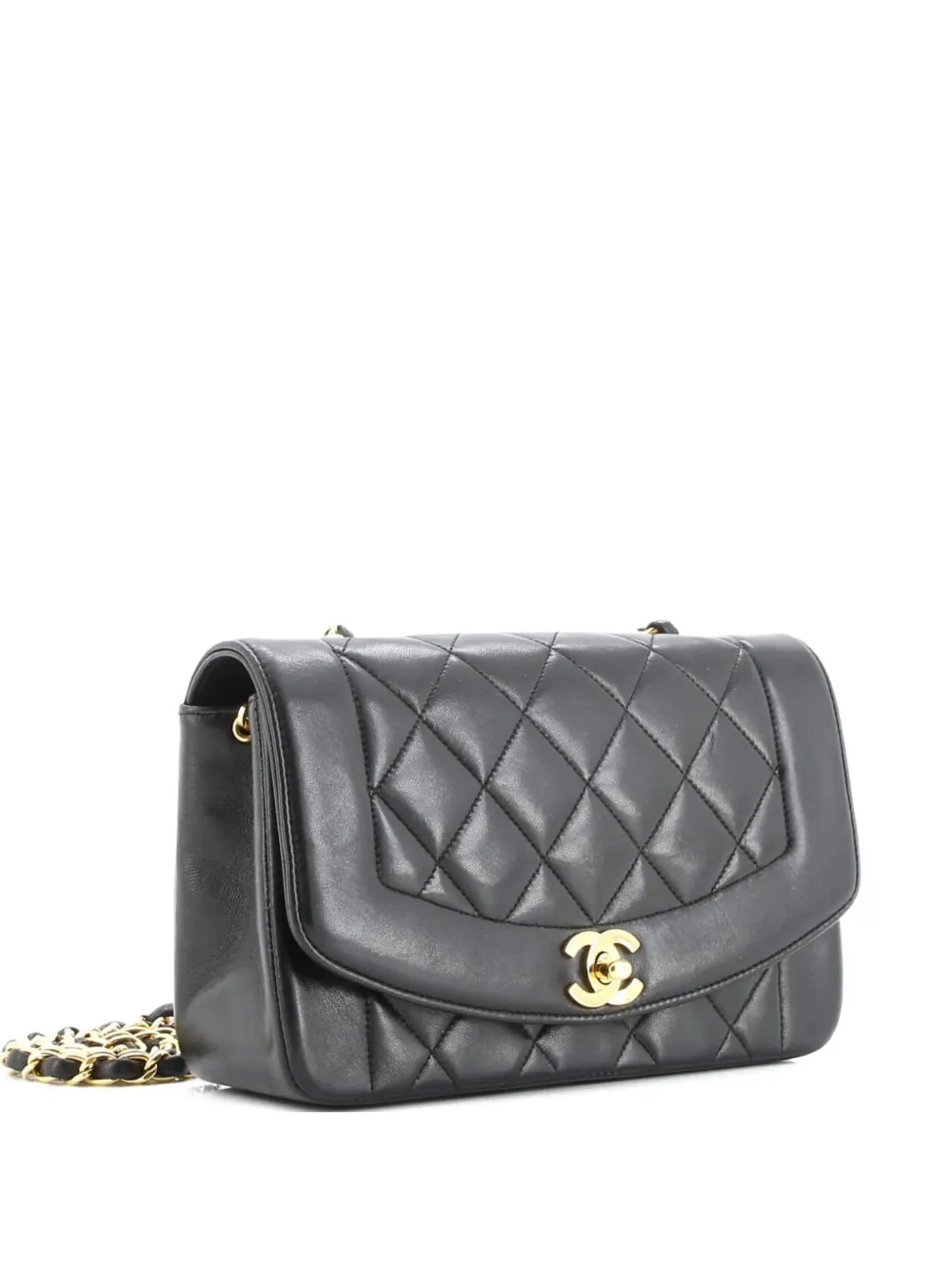 CHANEL Pre-Owned Diana Flap Bag Quilted Lambskin Small shoulder bag - Nero
