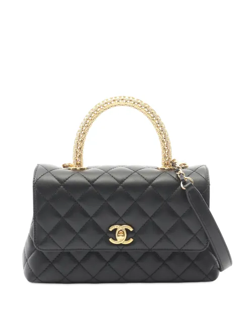 CHANEL Pre-Owned 2021-2025 Mini CC Quilted Lambskin Turnlock Top Handle handbag