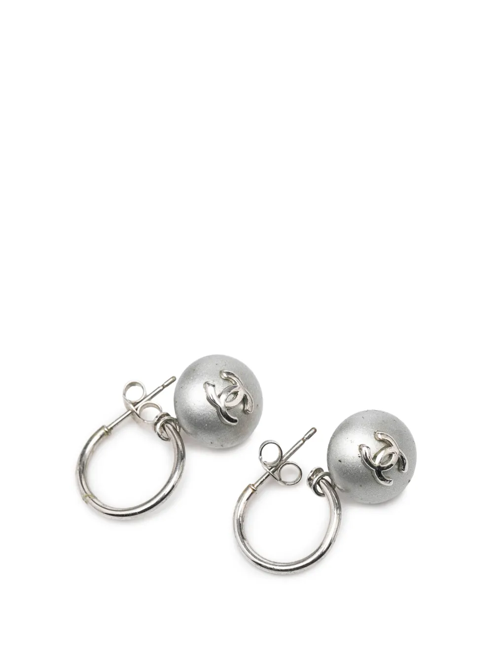 CHANEL Pre-Owned 1999 Silver Plated Hoop Drop Earrings costume earrings - Argento