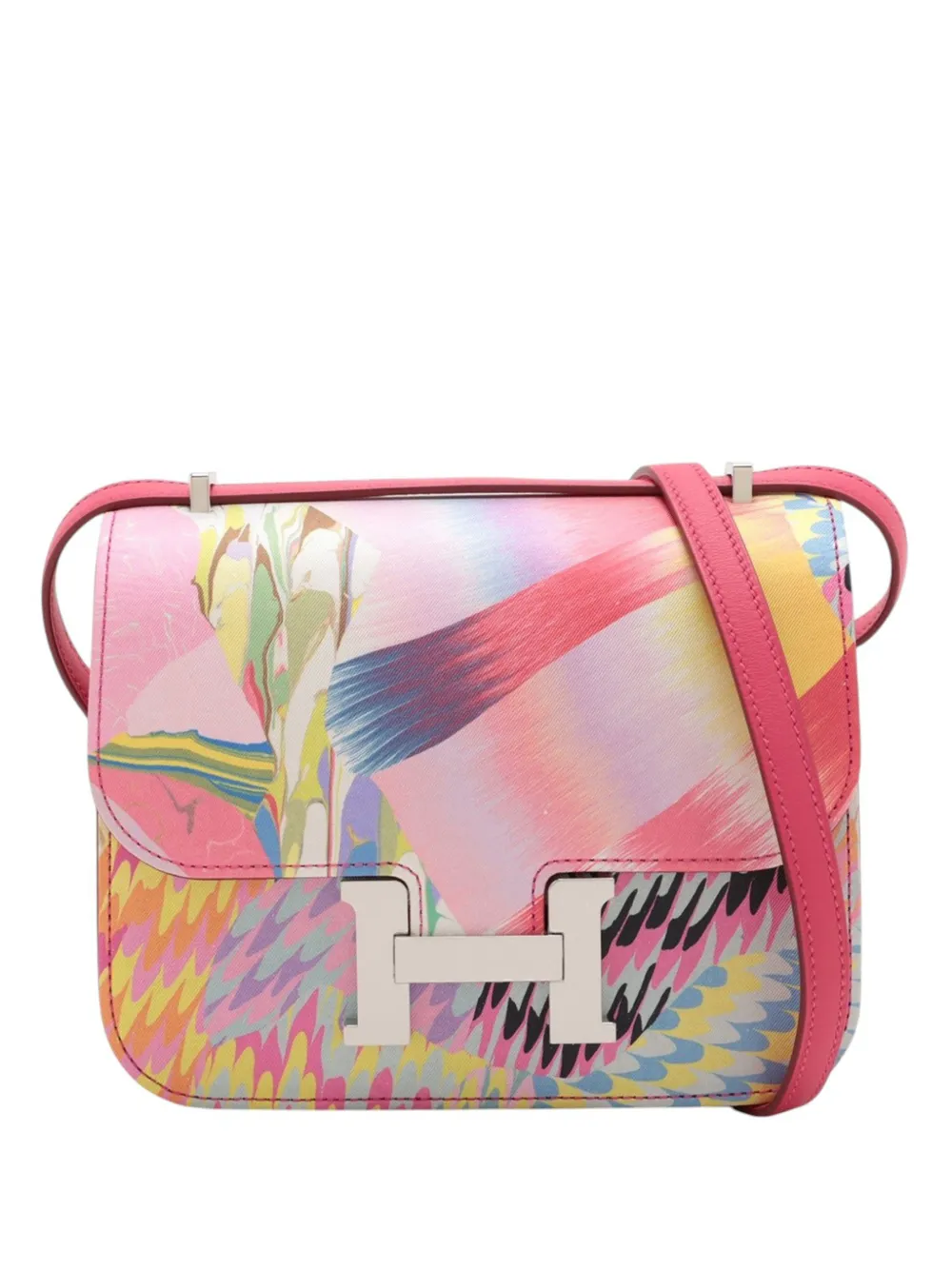 Hermès Pre-Owned 2021 Limited Edition Mini Swift and Marble Silk Constance III 18 crossbody bag - Multicolore