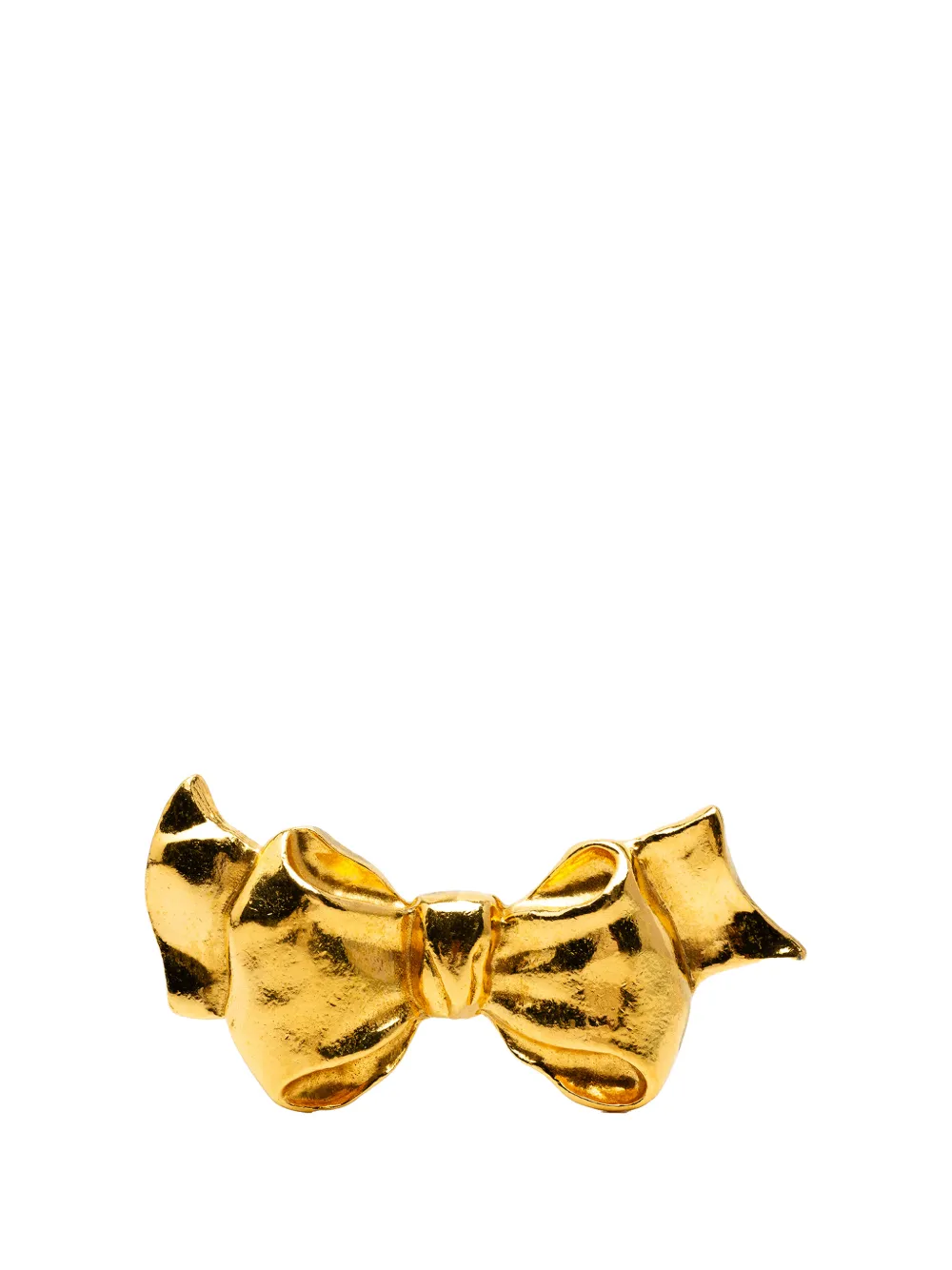 CHANEL Pre-Owned 1970-1980 Gold Plated Bow Brooch costume brooch - Oro