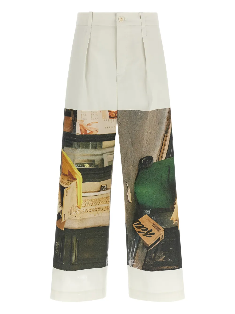 Issey Miyake wide-leg printed trousers | Neutrals | Image 1