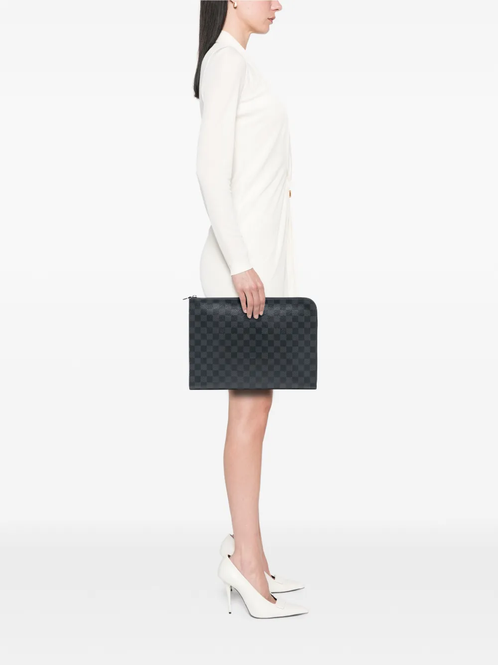 Louis Vuitton Pre-Owned 2018 Damier Graphite Pochette Jour GM clutch bag | Pre-Owned | Image 2