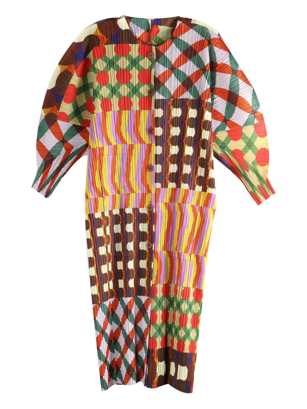 Pleats Please Issey Miyake Cappotto con stampa - Giallo