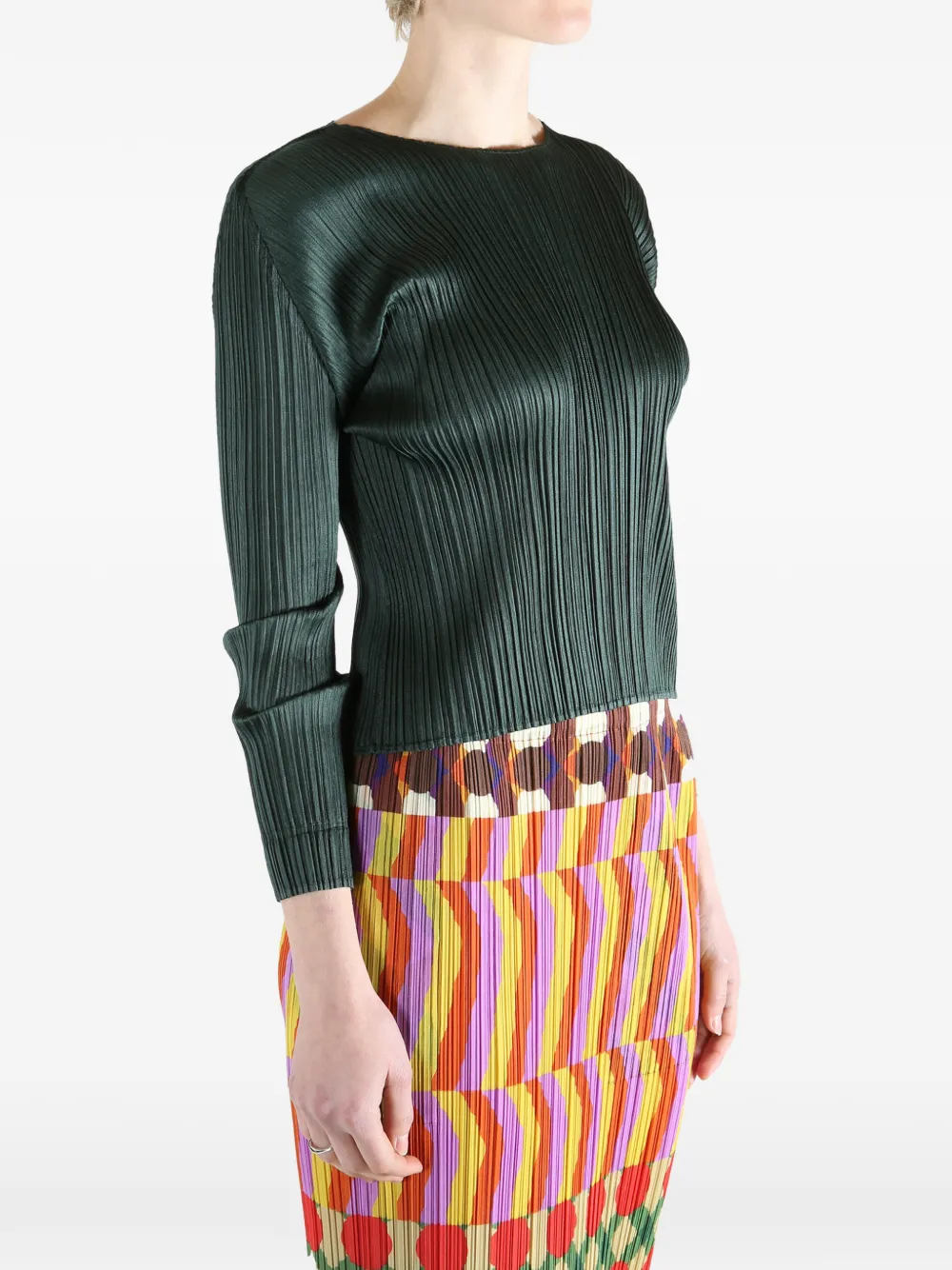 Pleats Please Issey Miyake プリーツ トップ | グリーン | FARFETCH JP